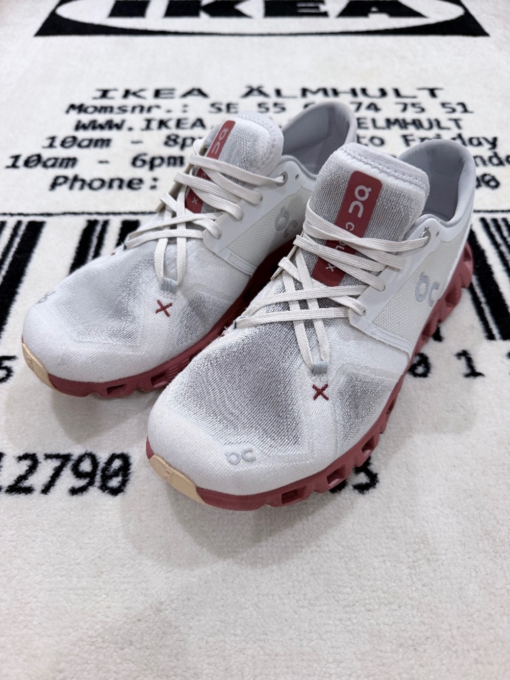 On Cloud X 3 Ice Auburn Grey Mesh Burnt Orange Light Running Casual Sneakers
